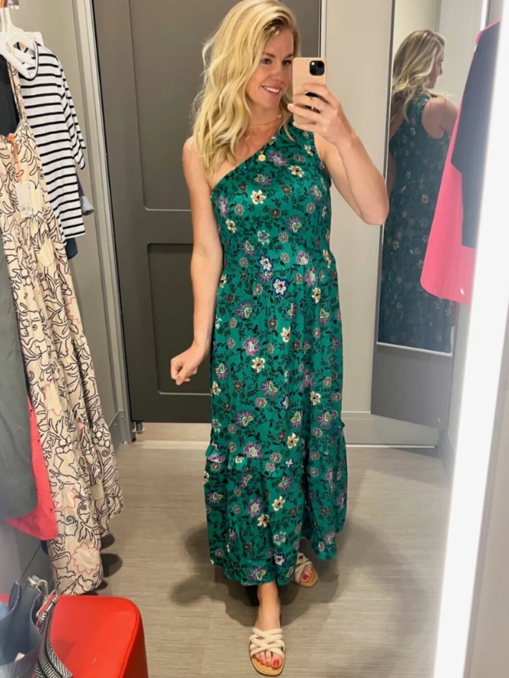 Knox Rose One Shoulder Floral Midi Dress Size S
